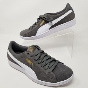 Puma Ladies Vikky Suede Softfoam Sneakers Grey